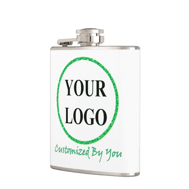 Create Your Own Picture ADD YOUR LOGO HERE Hip Flask (Left)
