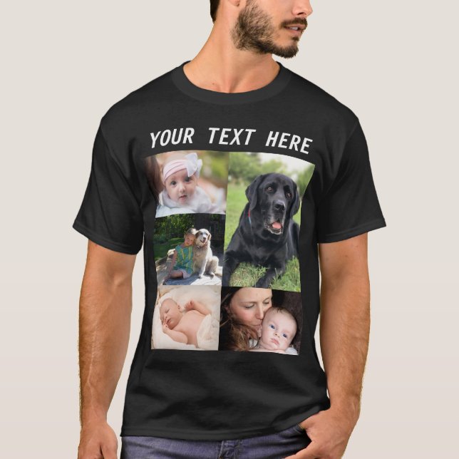 Create your own picture Collage Photo Family T-Shirt (Front)