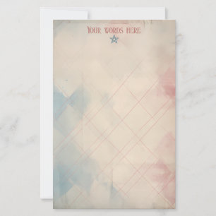 Create Your Own Pink Blue Harlequin Grunge Stationery