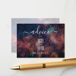 Create Your Own Pink Blue Red Fireworks Advice Card