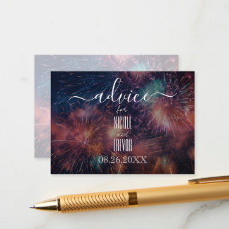 Create Your Own Pink Blue Red Fireworks Advice Card