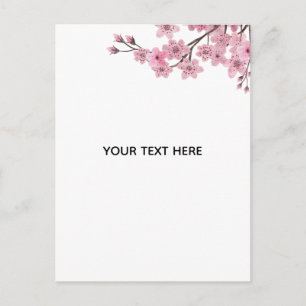 Create Your Own Pink Cherry Blossom Postcard
