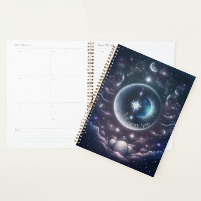 Create Your Own Pink Clouds & Silver Moon Planner (Display)