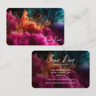 Create Your Own Pink Colour Clouds Business Card