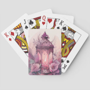 Create Your Own Pink Lantern & Roses Playing Cards