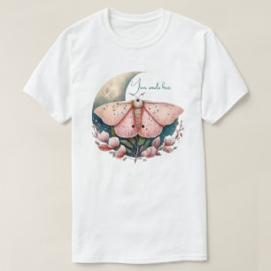 Create Your Own Pink Moon Moth & Flowers T-Shirt