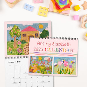 Create Your Own Pink My Kid's Art Calendar 2025 