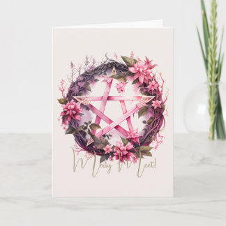 Create Your Own Pink Pentacle Flowers Card