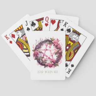 Create Your Own Pink Pentacle Flowers Playing Cards