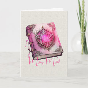 Create Your Own Pink Pentacle Grimoire  Card
