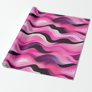 Create Your Own Pink Purple Ombre Waves Wrapping Paper