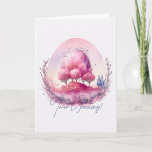 Create Your Own Pink Tree Landscape Holiday Card