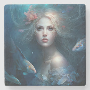 Create Your Own Pisces Sun Sign Zodiac Goddess Stone Coaster