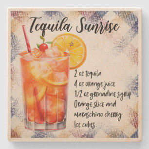 Create Your Own Plaid Tequila Sunrise Recipe Stone Coaster
