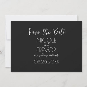 Create Your Own - Plain Black Minimalist Save The Date