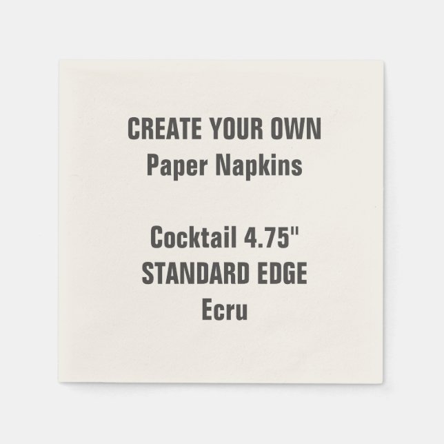 Create Your Own Plain Edge Cocktail Paper Napkins (Front)