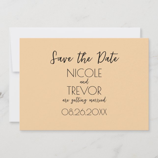 Create Your Own - Plain Minimalist Save The Date (Front)