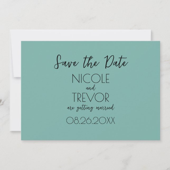 Create Your Own - Plain Minimalist Save The Date (Front)