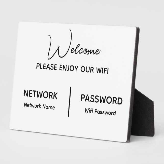 Create Your Own Please Enjoy Our Wifi Plaque (Side)