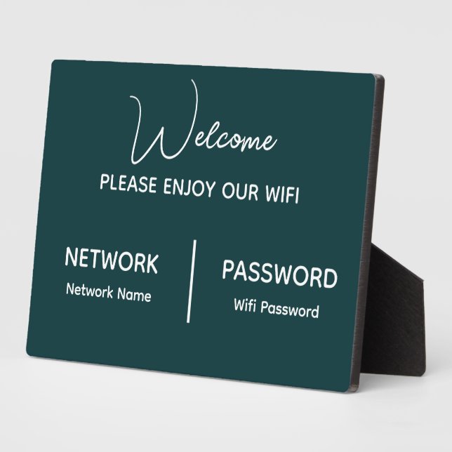 Create Your Own Please Enjoy Our Wifi Plaque (Side)