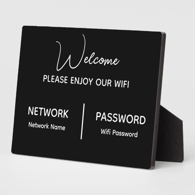 Create Your Own Please Enjoy Our Wifi Plaque (Side)