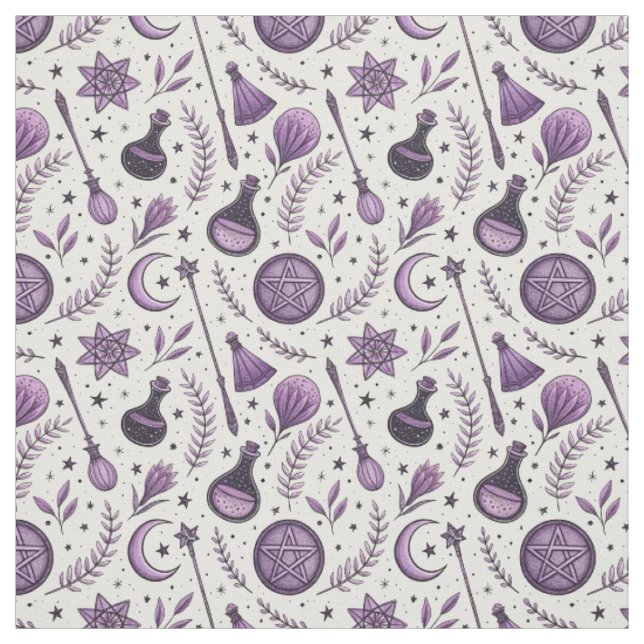 Create Your Own Plum Purple Crescent Moon Magic Fabric (Swatch)