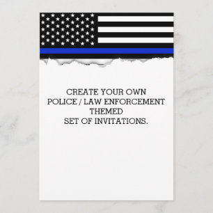 Create Your Own Police Flag Torn Out Look Custom Invitation