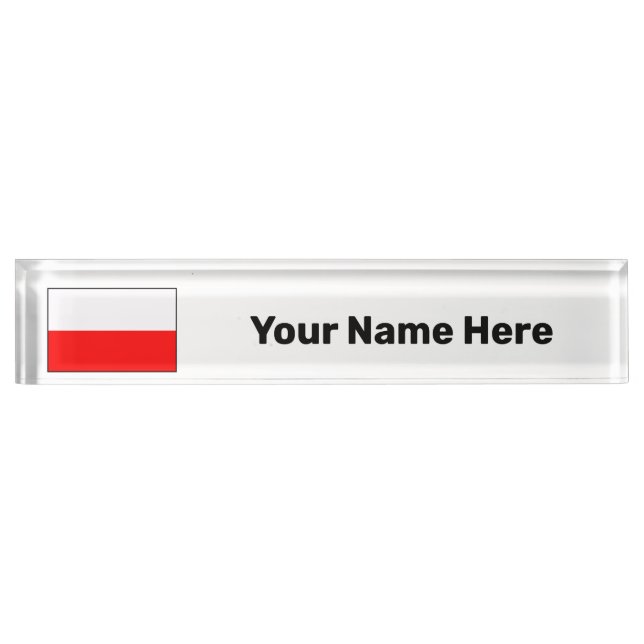 Create Your Own Polish Flag Name Plate (Front)