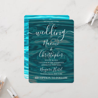 Create Your Own Pool Water Drops Wedding Invitation