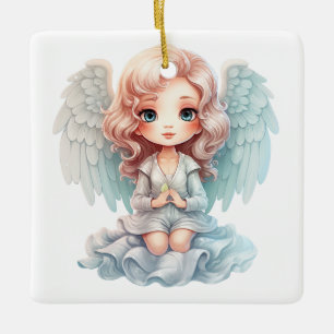Create Your Own Praying Christmas Angel Ceramic Ornament