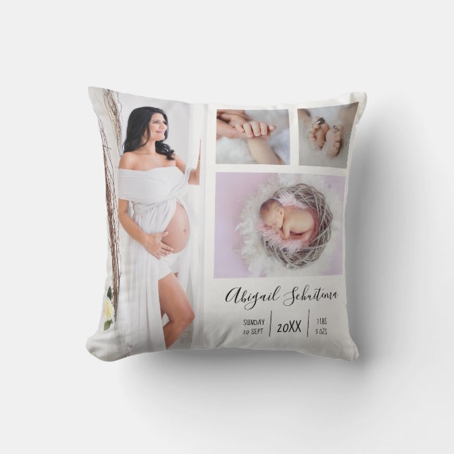 Create Your Own Pregnancy and Baby Photo Keepsake Cushion (Front)