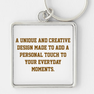 Create Your Own Premium Square Keychain, Large Key Ring