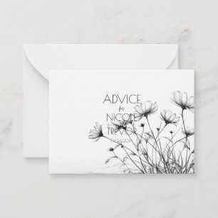 Create Your Own - Pretty B&W Flowers Advice Card