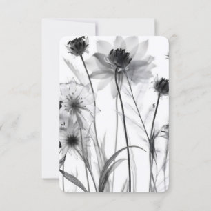 Create Your Own Pretty B&W X-Ray Flowers RSVP Card