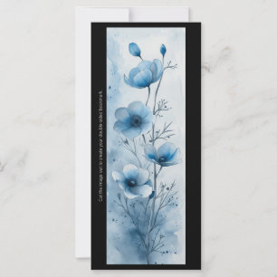 Create Your Own Pretty Blue Flowers Bookmark Card
