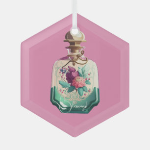 Create Your Own Pretty Peonies Perfume Bottle Glass Tree Decoration