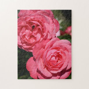 Create Your Own Pretty Pink Roses Flower Jigsaw Puzzle