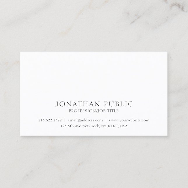 Create Your Own Professional Classic Clean Elegant Business Card (Front)