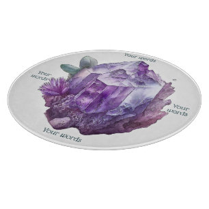 Create Your Own Purple Amethyst Crystals Cutting Board