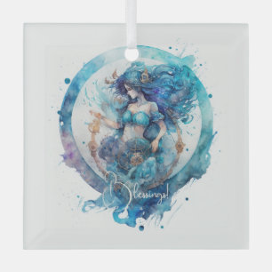 Create Your Own Purple & Blue Aquarius Zodiac Glass Tree Decoration