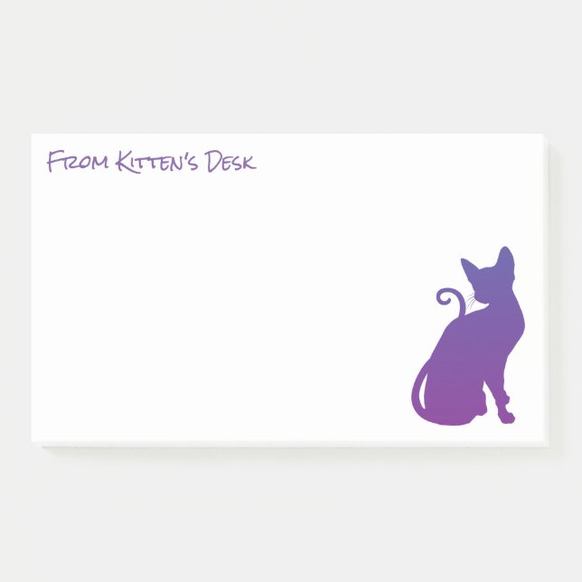 Create Your Own Purple Cat Silhouette Post-it Notes (Front)