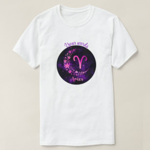 Create Your Own Purple Celestial Aries Zodiac T-Shirt