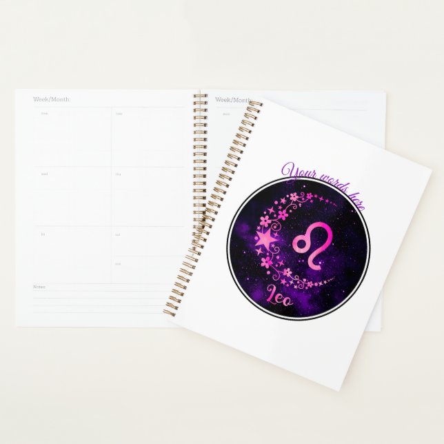 Create Your Own Purple Celestial Leo Zodiac Planner (Display)