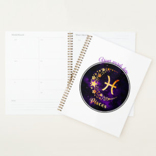 Create Your Own Purple Celestial Pisces Zodiac Planner