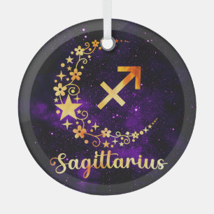 Create Your Own Purple Celestial Sagittarius Glass Tree Decoration