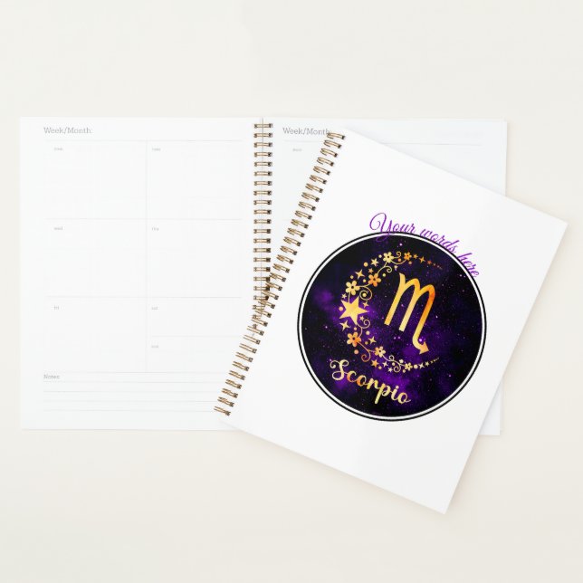 Create Your Own Purple Celestial Scorpio Zodiac Planner (Display)