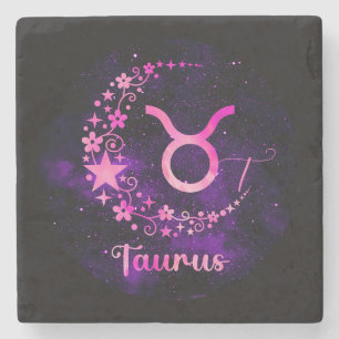 Create Your Own Purple Celestial Taurus Stone Coaster