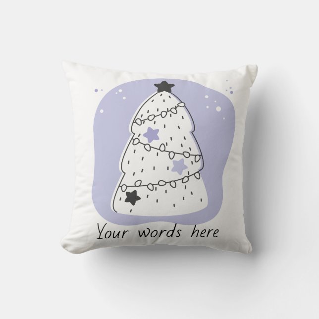 Create Your Own Purple Christmas Tree Cushion (Front)