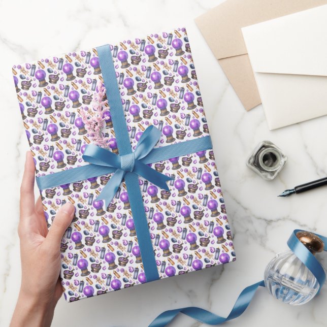 Create Your Own Purple Crystal Ball Wrapping Paper (Gifting)