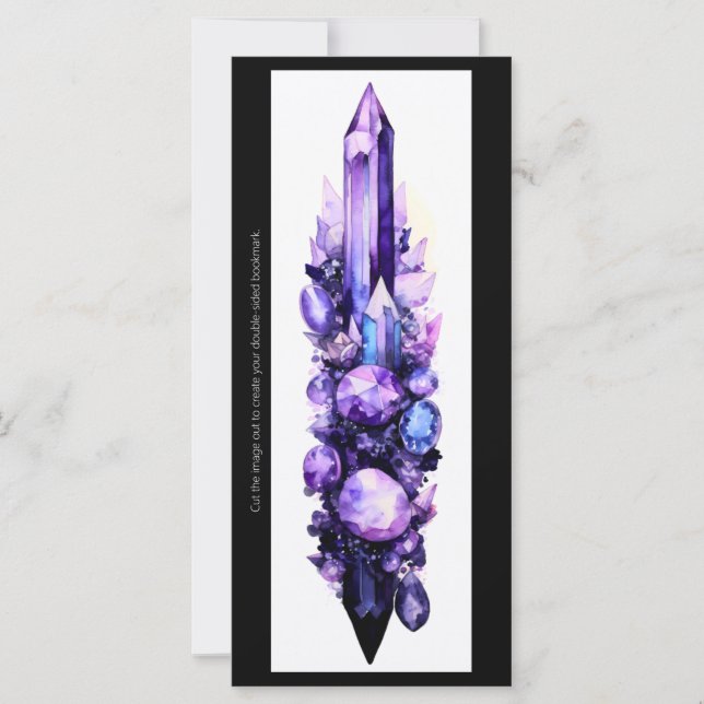 Create Your Own Purple Crystals Bookmark Card (Front)